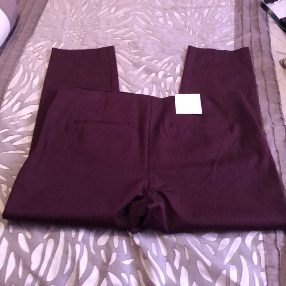 Maroon skinny ankle pants